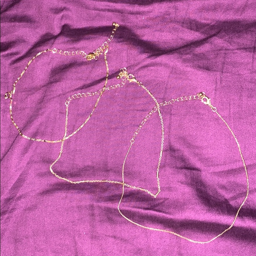 Set of Three Gold Chokers